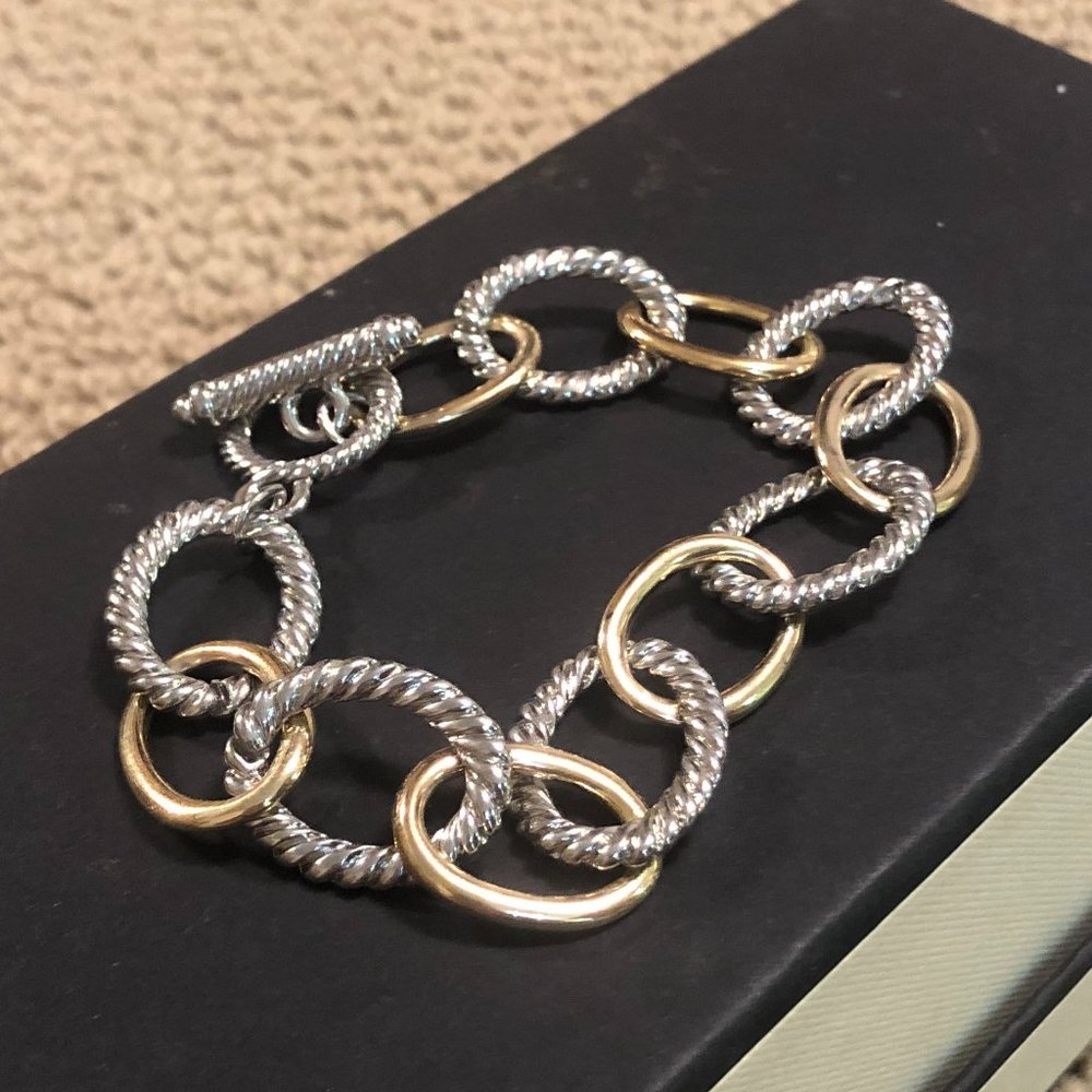 Gold and Silver Cable Bracelet